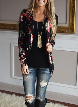 Women's Floral Cardigan Style Tops 